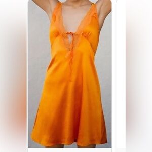 ZARA NWT ORANGE SLIP DRESS